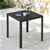 Clevich Tavolo da giardino resistente alle intemperie, 75 x 75 cm, tavolo da pranzo per esterni, in WPC, telaio in alluminio, resistente alle intemperie, tavolo quadrato da giardino, nero