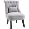 HOMCOM Poltrona per il Soggiorno di Grossa Imbottitura con Cuscino e Piedini Antiscivolo Stile Vintage in Legno e Lino Grigio 52.5x69x77 cm