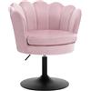 WOLTU Sedia da Trucco, Sgabello Cucina, Poltrona con Seduta a Forma di Fiore, Girevole a 360°, Sedia in Velluto per Camera da Letto, Soggiorno, Altezza Regolabile 43-55 cm, Rosa