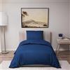 Dreamzie Copripiumino Singolo 135x200 cm con 1 Federe 50x70 cm - Blu Scuro - Set Copripiumino Singolo 135x200