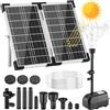 Clevich 20W Fontana Solare per Esterno,230 L/H, Massima 180 cm,4+4 Ugelli e 2 Cartucce Filtranti di Ricambio,Tubo Acqua 1,5 m,Cavo 5m,Adatto per Stagno da Giardino Medio(5-10 m²),Bagno Uccelli,Fontana