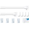 Aiitomg 2 Pezzi Bastoni per Tende a Vetro Aste per Tende Estensibili Bacchette per Tende Senza Forare per Negozi, Armadi, Finestre, Cucine, Progetti Fai Da Te(40-70CM, Bianco)