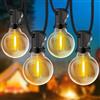 Rintea Catena Luminosa Esterno, 20M Luci da Esterno Giardino con 30+2 LED 0.6W Catene Lampadine 2700K Bianco Catena LED Luci da Esterno Impermeabile per Natale, Matrimonio, Festa, Giardino, Patio