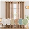 MIULEE Lino Tende Finestre con Occhielli Tenda a Pannello Traslucido Tende Moderne a Vela Trasparente Adatte per Porte Balcone Soggiorno Camera da Letto 2 Pezzo Set Marrone 140x215 cm