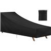 AOOWU Copertura per Lettino da Giardino, Impermeabile Antistrappo Copri Sdraio da Giardino, 210D Oxford Anti-UV Copertura per Sedia a Sdraio con Coulisse Regolabile, per Sedia a Sdraio 210*75*40/80cm