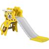 AIYAPLAY Scivolo per Bimbi 18-36 Mesi con Canestro da Basket Laterale, Scivolo in Plastica, 131x50x74 cm, Giallo e Grigio
