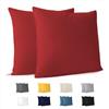 Dreamzie Federa Cuscino (Set di 2) - Rosso Cotone - Per i Cuscini 65 x 65 cm - 100% Jersey di Cotone - Federa da Cuscino - Copri Cuscino per Letto - Fodera Protezione per Cuscino