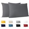 Dreamzie Federe Cuscini 30x50 (Set di 2) - Antracite - per i Cuscini 30 x 50 cm - 100% Jersey di Cotone - Federa da Cuscino - Copri Cuscino per Letto - Fodera Protezione per Cuscino