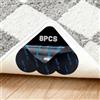 AMFUN Tappeto Gripper, 8 pinze Antiscivolo e Riutilizzabili Tappeto Gripper, Anti-Arriccia Moquette Fissa Angoli, per tappeti bifacciali su Pavimenti Legno e Piastrelle (Nuvola)