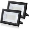 treoir Faretto LED da Esterno 100W, 10000LM Superright Faro Led Esterno, IP66 Impermeabile 3000K Bianco Caldo Faretti Led Esterno per Giardino, Garage, Cortile, Terrazza(2pcs)