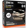 Eurocali Striscia LED 5 metri Professionale 24V 40W 8 W/mt - KIT con 2 Strisce Monocolore da 630 LED 126 LED/mt e 5500 Lumen 1100 Lm/mt 137 Lm/W - Bianco Caldo 3000K (Pacco 2 Bobine da 5mt)