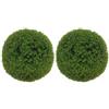 HOMCOM Set di 2 Piante Finte Sfera di Bosso Ø40cm, Piante Artificiali Decorative da Interno ed Esterno, Giardino, Ufficio, Soggiorno, Verde Scuro