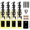 SAEIV Oliera Salvagoccia 12x160ml Vetro Borosilicato Alto, Bottiglia Olio Porta Olio Bottiglie per Olio Dosatore Olio Bottiglia per Olio con Tappi Legno Etichette Imbuto Inox e Pennarello