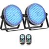 Oloaxolx 2 pezzi Par LED 120 W, luci da palco led, con telecomando, luci dj professionali RGBW 4 in 1, effetto arcobaleno, 8CH/DMX512/strobo discoteca, per feste, matrimoni, bar, club, decorazione