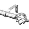 Deconovo Bastone per Tende Estensibile in Metallo Argento, 76-249 cm - Asta per Tende con Staffe Stabile Ø16/19 mm, Supporta fino a 10 kg, Ideale per Finestre, Balconi e Interni