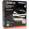 Eurocali Kit Striscia LED Monocolore 1200 LED 100W 240 LED/metro - Bobina da 5 metri - IP20 da interno - Luce Bianco Caldo 3000K + Alimentatore 120W per uso interno