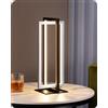 EDISHINE Lampada da comodino LED touch dimmerabile, moderna lampada da tavolo in metallo nero argento, 3 temperature di colore, per camera da letto, soggiorno, ufficio, scrivania, regalo