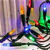 Hellum catena luminosa multicolore interno 35 luci, lunghezza illuminata 5,1 m, illuminazione albero Natale per finestra, cavo verde, 35 lampadine con ricambi, alimentazione elettrica <59 lm 151657