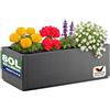 Casaria® Fioriera da Esterno Ethica in Plastica 80L 80x36x35cm Base Drenante Fioriere da Giardino Vaso Grade per Fiori Vasi per Piante Rettangolari