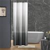 Furlinic Tenda da doccia sottile in tessuto di poliestere, resistente alla muffa, impermeabile, lavabile per doccia, piccola vasca da bagno bianco dopo grigio, 90 x 180 cm con 6 anelli doccia.