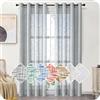 MRTREES 2 Pezzi Tende per Interni Voile in Lino per Cmera da Letto con Occhielli Tende Grigio Semitrasparenti per Soggirono Moderne Tenda Trasparente Leggera per Finestra 140x245 CM
