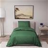 Dreamzie Copripiumino Singolo 140x200 cm con 1 Federe 65x65 cm - Verde - Set Copripiumino Singolo 140x200