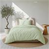 Dreamzie Copripiumino Una Piazza e Mezza Cotone Satino - Verde - Copripiumino 140x200 e 1x Federe 80x80 cm - Certificato Oeko-Tex - 2 Pezzi