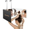 JUSRON Specchio Trucco con Luci a 3 Vie, Specchio a 360 Gradi Capelli LED Ricaricabile, Specchio Makeup a 3 facce Regolabile in Altezza, Specchio Cosmetico come Ideale Regali Donna Compleanno