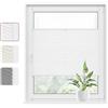 WOLTU Tenda Plissettata Klemmfix senza Foratura 75x120 cm Bianco, Tenda Avvolgibile Plissettata con Clip, Protezione Solare e Privacy per Finestre e Porte