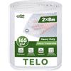 COVALL Telone Impermeabile Trasparente Occhiellato, 2x8 m Misure Finali, 165 g/m² Addensato e Resistente per Esterno, Antipioggia, Copritutto