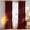 Deconovo Tende per Interni Eleganti in Velluto - Set di 2 Pannelli Moderni con Occhielli, 140x180 cm, Vino, Decorative per Finestre di Camera da Letto, Salotto e Soggiorno