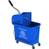 HOMCOM Carrello Pulizie Professionali da 20L con Secchio per Mocio, Carrello Lavapavimenti con Strizzatore, Pannello di Separazione, Maniglia e 4 Ruote in Plastica, 60x27x70.5 cm, Blu