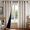 Deconovo Tende Oscuranti per Interni con Occhielli, Set da 2, 140x290 cm, Tende Effetto Lino Moderne Termiche e Isolanti per Camera da Letto e Soggiorno, Facili da Installare