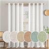 MIULEE Lino Tende Finestre con Occhielli Tenda a Pannello Traslucido Tende Moderne a Vela Trasparente Adatte per Porte Balcone Soggiorno Camera da Letto 2 Pezzo Set Lino Bianco 140x225 cm