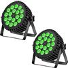 Ukfog 2PCS 200W 18LED Par Faro Par LED Luce RGBW + DMX8CH Luci per Feste Stroboscopica Modalità Attiva LED Faretto da Palcoscenico Luce da Discoteca per Matrimoni Feste Chiese Club Spettacolo DJ live