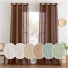MIULEE Lino Tende Finestre con Occhielli Tenda a Pannello Traslucido Tende Moderne a Vela Trasparente Adatte per Porte Balcone Soggiorno Camera da Letto 2 Pezzo Set Curry 140x245 cm