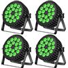 Ukfog 4PCS Ukfog 200W 18LED Par Faro Par LED Luce RGBW+8CH Luci per Feste Stroboscopica Modalità Attiva LED Faretto da Palcoscenico Luce da Discoteca per Matrimoni Feste Chiese Club Spettacolo DJ Live