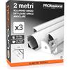 Eurocali 3x Profili Angolari da 2 metri (6mt) in Alluminio per Strisce LED Schermatura Opaca Angolo 45° ingombro max striscia led 10.5mm - 15.8 x 15.8