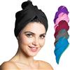 Fit-Flip Capelli Microfibra Urbana - Assorbente E Asciugatura Rapida - Speciale Turbante Asciugamano E Asciugamano per Capelli (13 - Nero - 1 Pezzo)