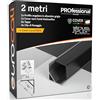 Eurocali Profilo Alluminio Angolare per Strisce LED con copertura Professionale Nera Made in Italy MedusaFlex CUBO in Policarbonato 2000 x 15.8 x 15.8mm - Cover standard opaca inclusa