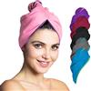 Fit-Flip Capelli Microfibra Urbana - Assorbente E Asciugatura Rapida - Speciale Turbante Asciugamano E Asciugamano per Capelli (01 - Rosa con Cuciture Viola - 1 Pezzo)