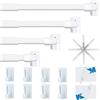 Aiitomg 4 Pezzi Bacchette per Tende a Vetro Estensibile Aste Tende per Finestre Bastoni per Tende a Vetro per Negozi, Armadi, Finestre, Cucine, Progetti Fai Da Te(32-50cm, Bianco)