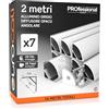 Eurocali 7x Profili Angolari da 2 metri (14mt) in Alluminio per Strisce LED Schermatura Opaca ingombro max striscia led 10.5mm - 15.8 x 15.8