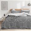Dreamzie Copripiumino da 3 Pezzi - Copripiumino Matrimoniale 200x200cm, Federe 65x65cm (x2) - Motivo Cerchi