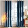Deconovo Tende per Interni Eleganti in Velluto - Set di 2 Pannelli Moderni con Occhielli, 140x180 cm, Blu Grigio, Decorative per Finestre di Camera da Letto, Salotto e Soggiorno