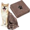 Adiwo 2 Pezzi Asciugamani per Cani, 100x50cm Asciugamano Microfibra, Asciugamani Pet Morbidi e ad Asciugatura Rapida, Super Assorbente, Coperta Animali per Cani di Piccola e Grande Taglia, Marrone