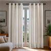 Deconovo Tende per Interni Effetto Lino con Anelli - Set di 2 Pannelli da 140x290 cm, Tende Moderne Traspiranti e Decorative per Soggiorno, Camera da Letto, ufficio e Cameretta, Lino