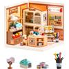 Rolife Super Creator Furry Friends' Home, kit fai da te in miniatura con luce, kit per casa delle bambole in plastica, senza colla, kit per la costruzione di modelli di negozi di animali, regalo