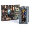 RoWood DIY Book Nook Kit Casa Magica- Puzzle in Legno 3D Fai Da Te Miniatura Libro Nook Booknook Modellismo Kit per Libreria Fermalibri Decor con Mobili e Luce a LED