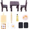 Aolso Mobili per Casa delle Bambole, Accessori per Casa delle Bambole in Miniatura da 17 Pezzi - Nero